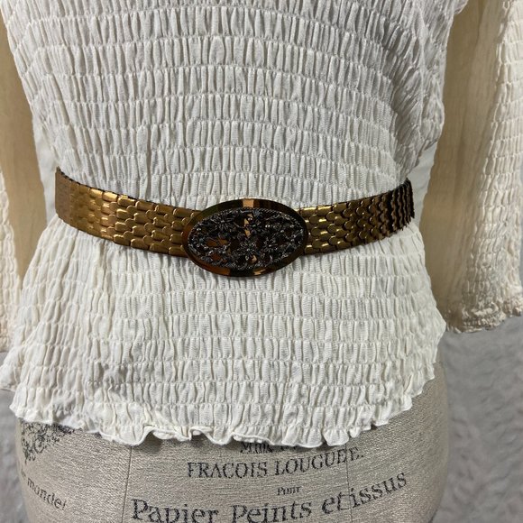 Vintage Accessories Vintage 8s Metal Stretch Gold Fish Scale Belt